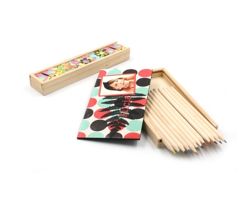 Estuche de madera con colores - Personalizaciones MOA