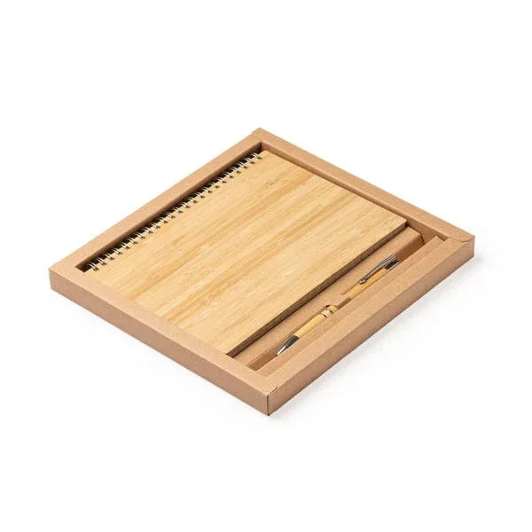 Libreta y boli bambú - Personalizaciones MOA