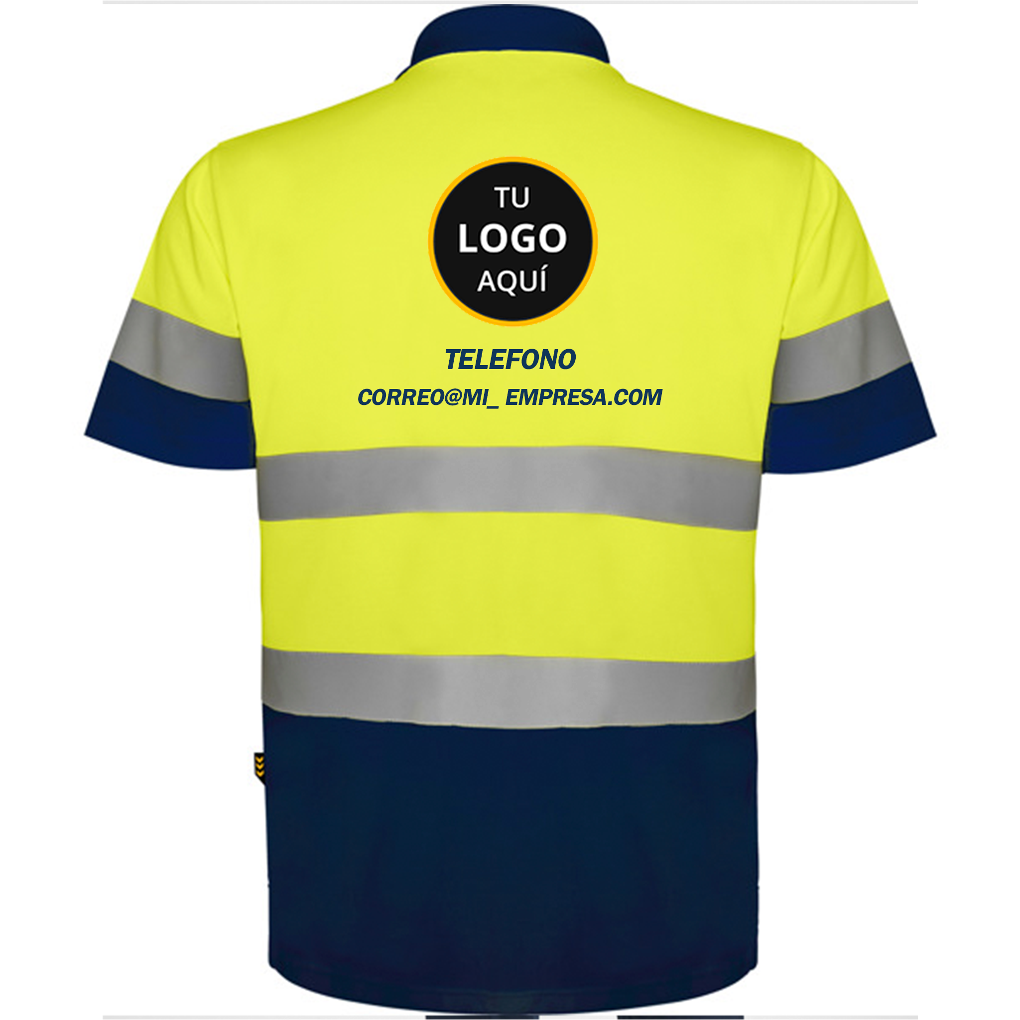 Polo con Logo Alta Visibilidad Manga Corta