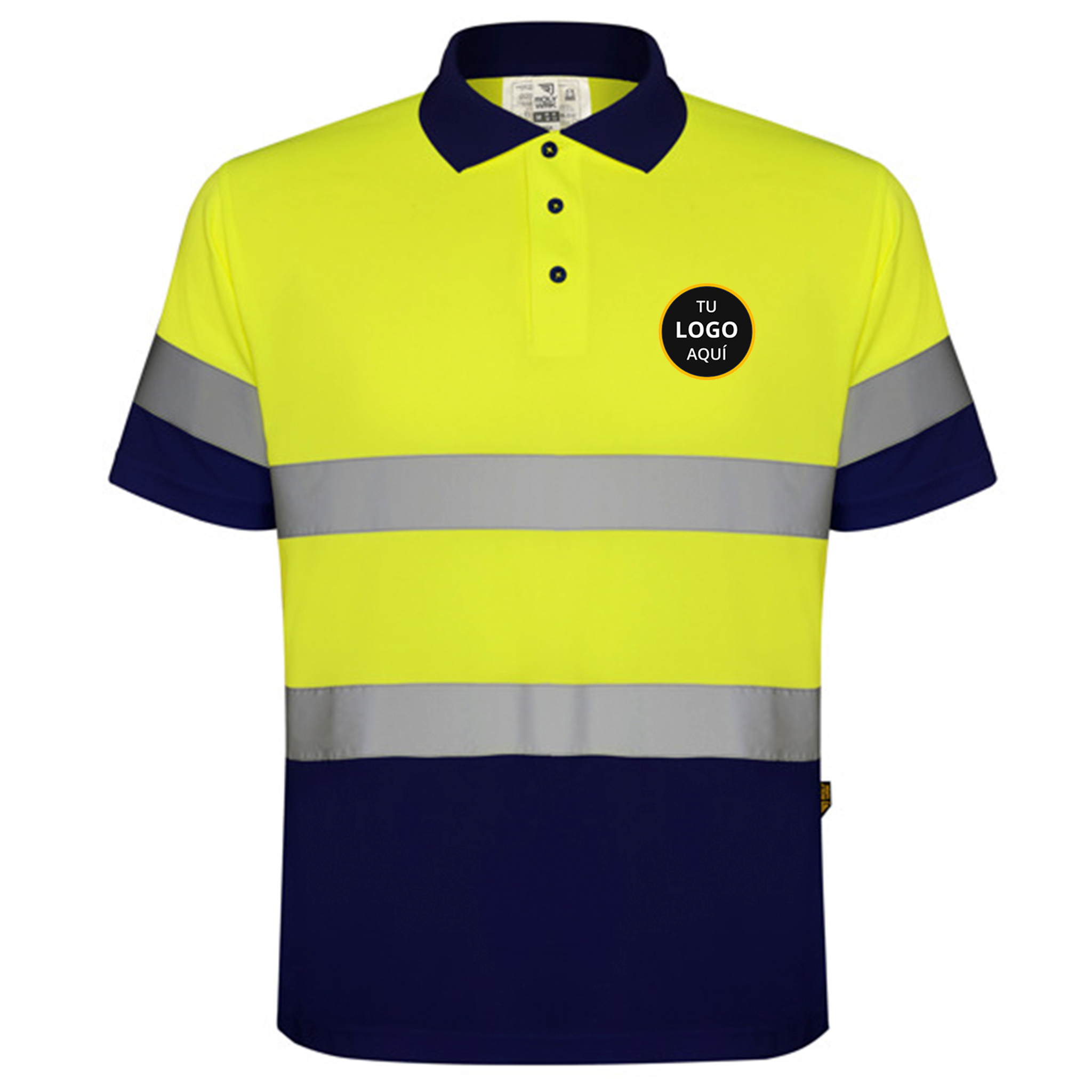 Polo con Logo Alta Visibilidad Manga Corta