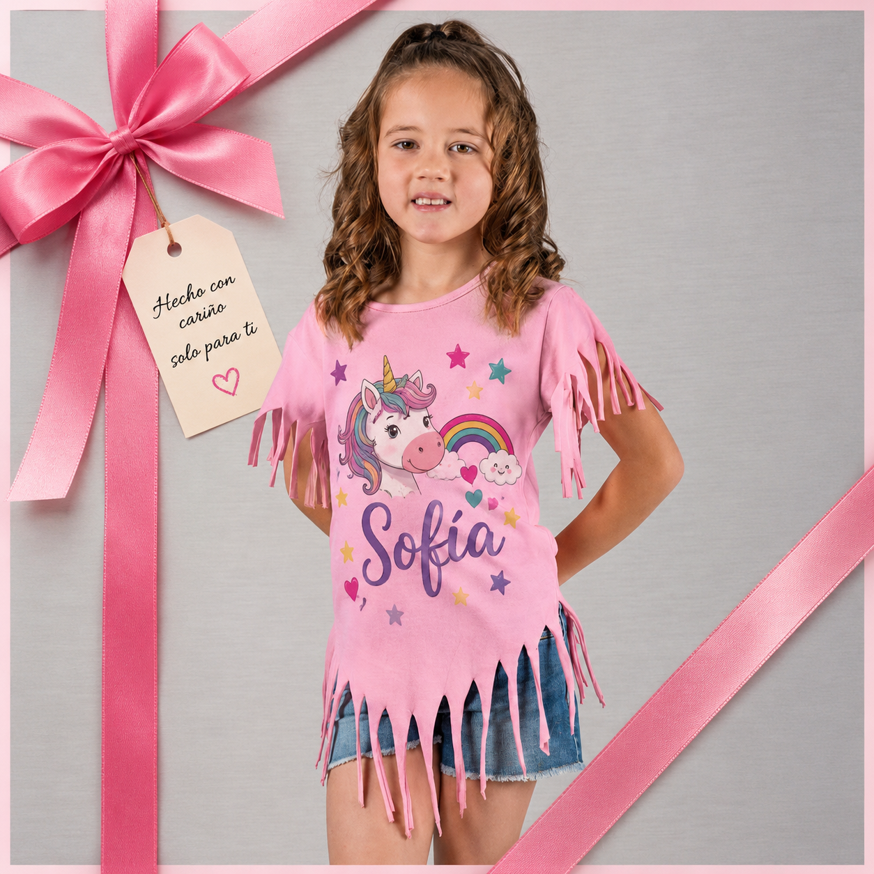 Vestido Personalizado niña con flecos