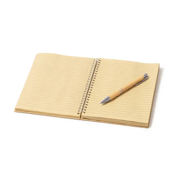 Libreta y boli bambú - Personalizaciones MOA