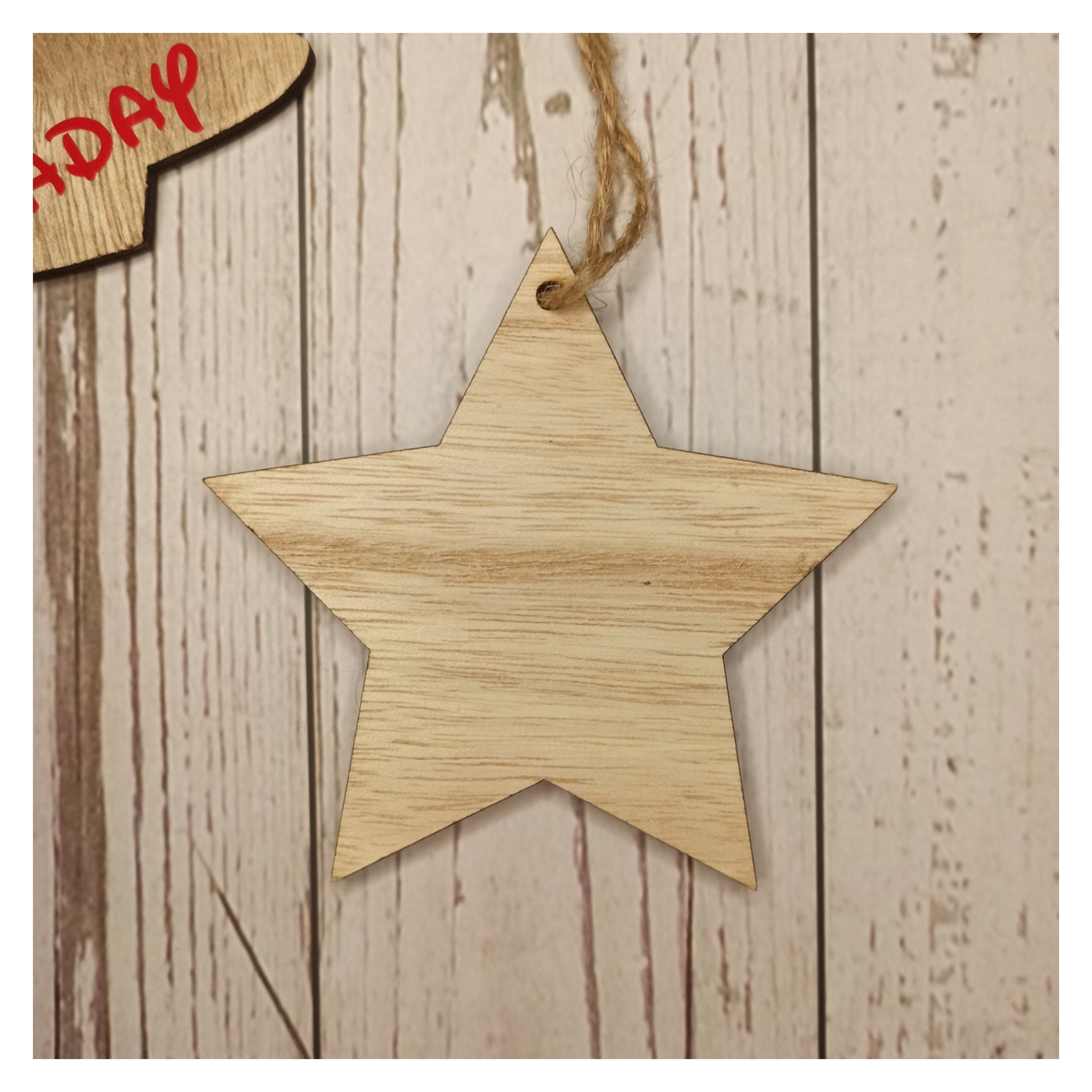 Adorno de Navidad en madera natural